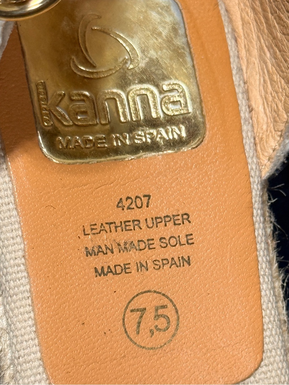 Kanna Suede Tan Jute Wedge Espadrille Sandal Size 38 / US 7.5 Event Wedding - Picture 9 of 9
